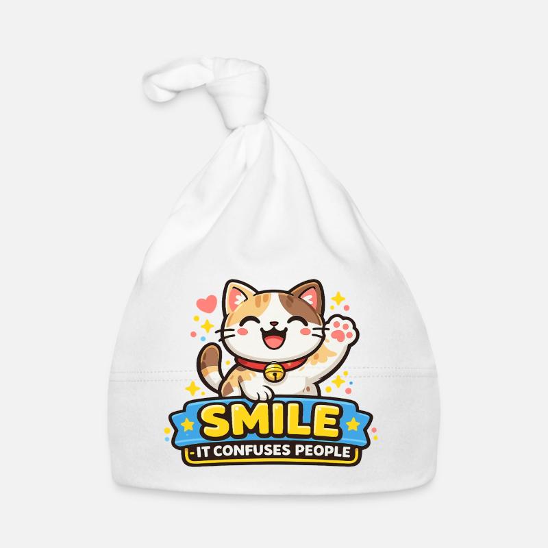 Lächelnde Katze Verwirrt Menschen Baby Bio-Mütze