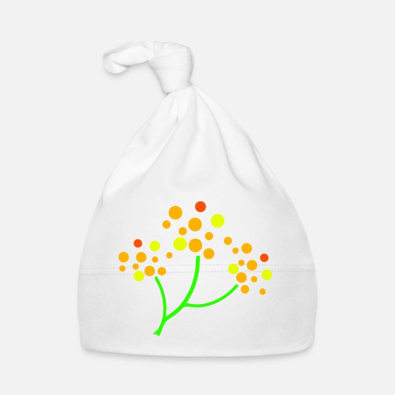 Neongepunkteter Baum Explosion - Baby Bio-Mütze - Weiß
