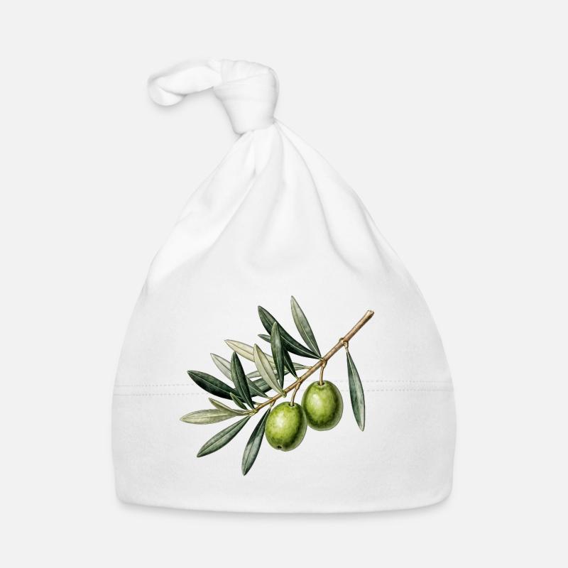 Botanical olive branch Organic Baby Cap