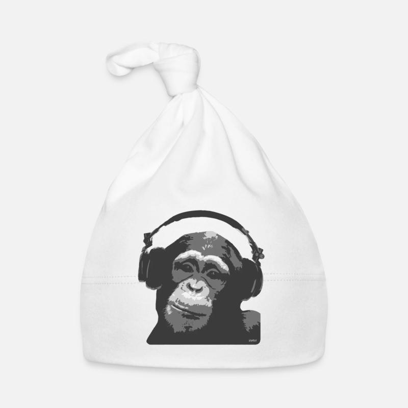 DJ MONKEY - singe portant un casque audio Bonnet bio Bébé