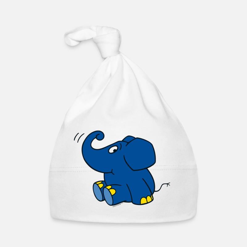 Der Elefant - sitzend Baby Bio-Mütze