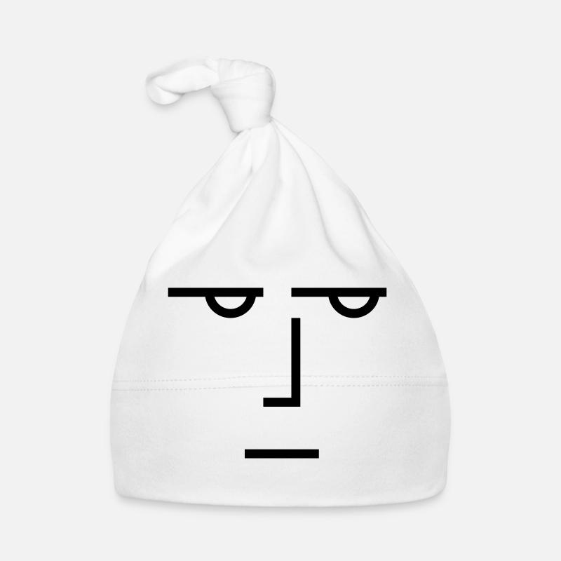 Un regard sérieux - Bonnet bio Bébé - blanc
