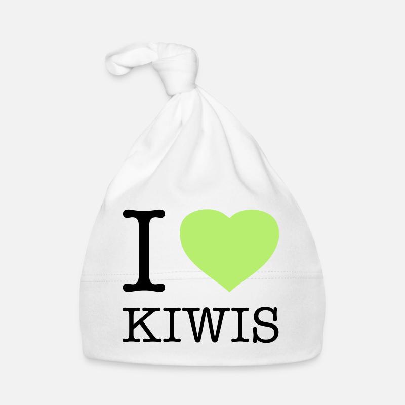 J’AIME LES KIWIS Kiwi - Bonnet bio Bébé - blanc