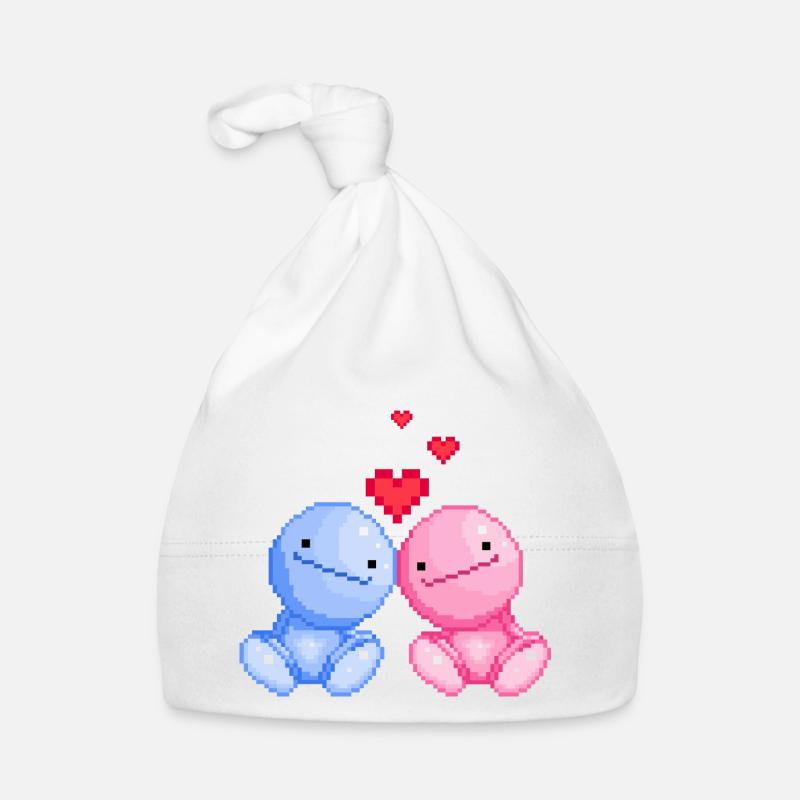 Nohohon amoureux de la Saint Valentin - Bonnet bio Bébé - blanc