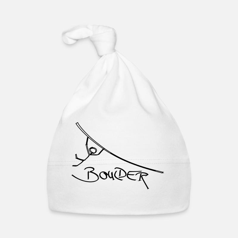 Boulder boulder stick figure climbing climber Organic Baby Cap