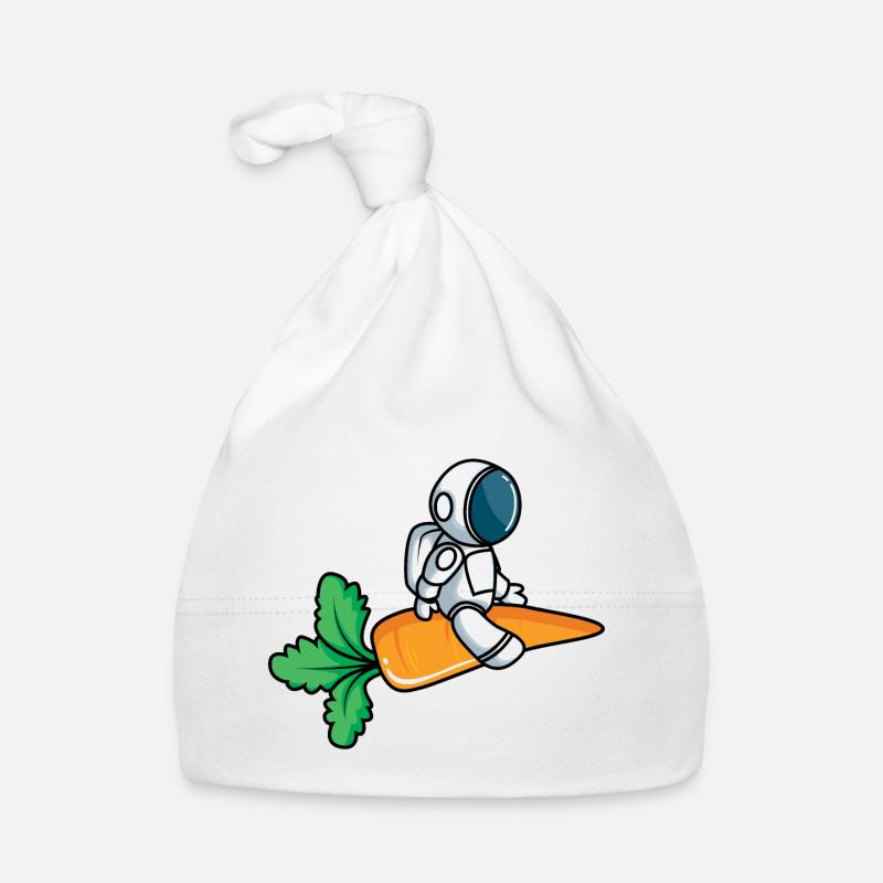 Astronaut on carrot rocket Organic Baby Cap