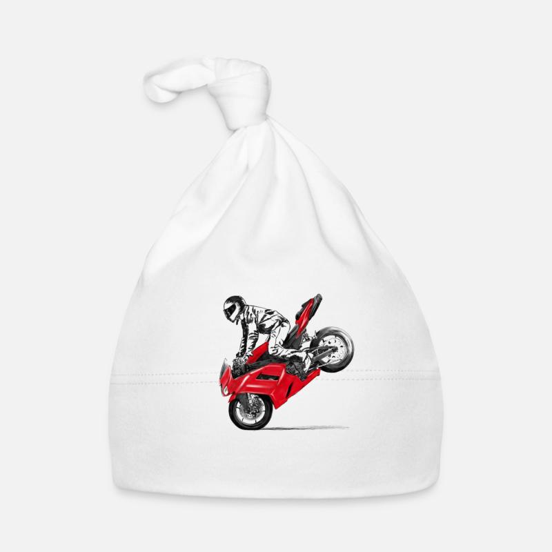 motorcycle stunt Organic Baby Cap