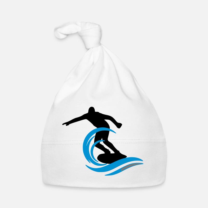 Surfeur - Bonnet bio Bébé - blanc