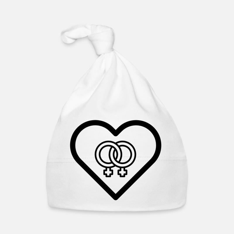 Herz Lesbisch Homo Ehe Pride LGBT Liebe Bi Symbol Baby Bio-Mütze