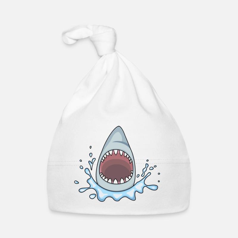DENTS DE POISSON DE REQUIN - Bonnet bio Bébé - blanc