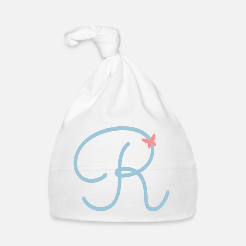 Letter R initial letter Butterfly Organic Baby Cap