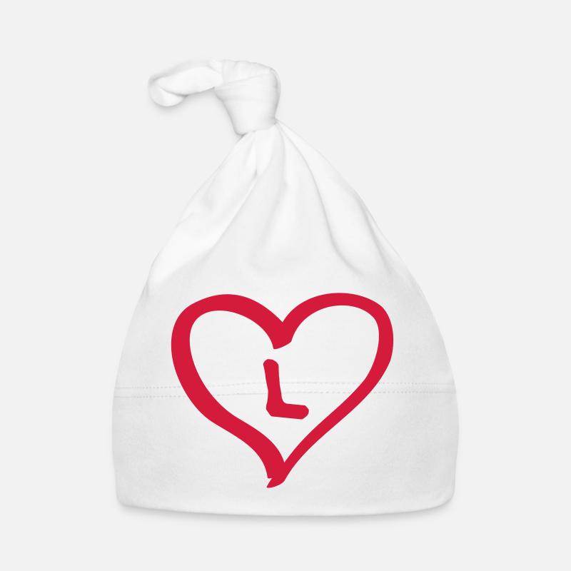 Comic heart with L name name initial letter love Organic Baby Cap