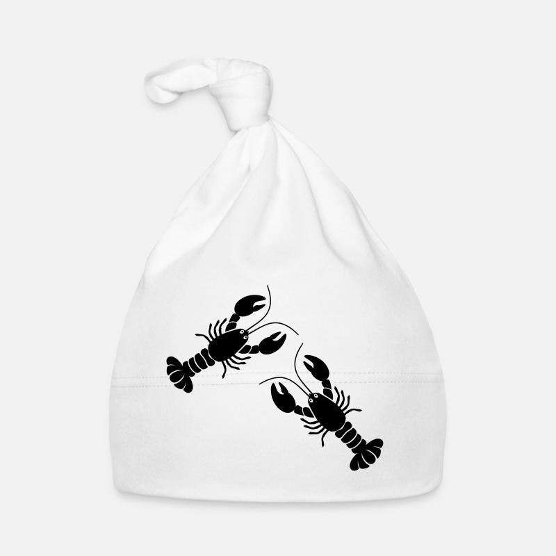 two lobsters - Organic Baby Cap - white