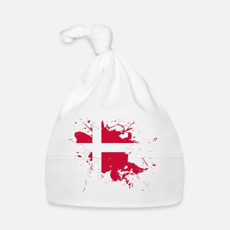 Drapeau du Danemark comme une touche de couleur Bonnet bio Bébé