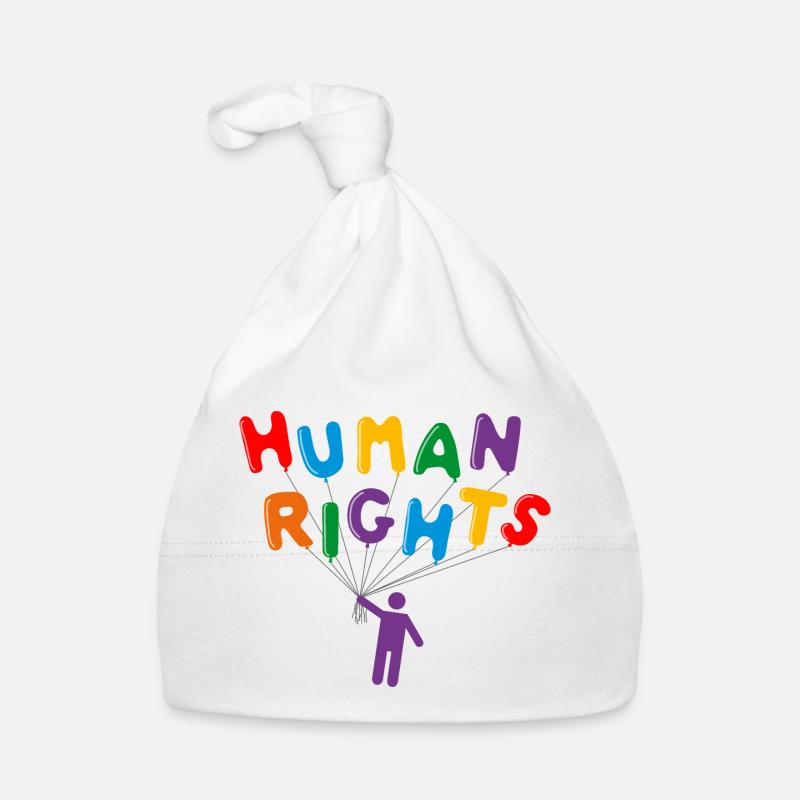 Human Rights - Baby Bio-Mütze - Weiß