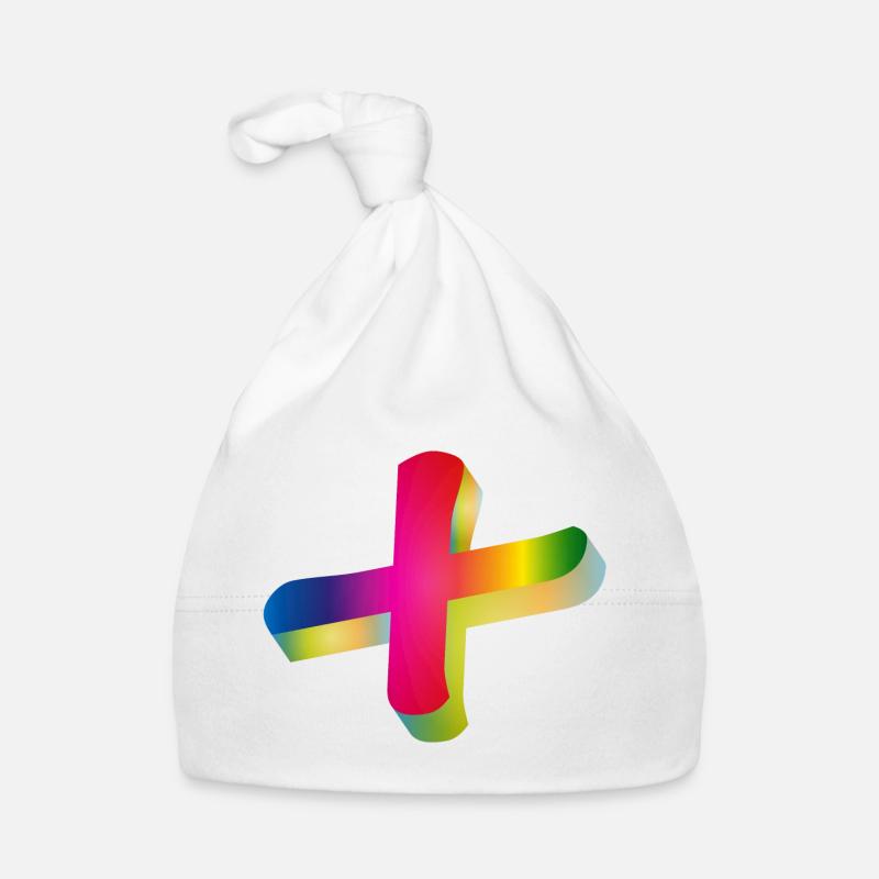 signe plus coloré aux couleurs de l'arc-en-ciel Bonnet bio Bébé