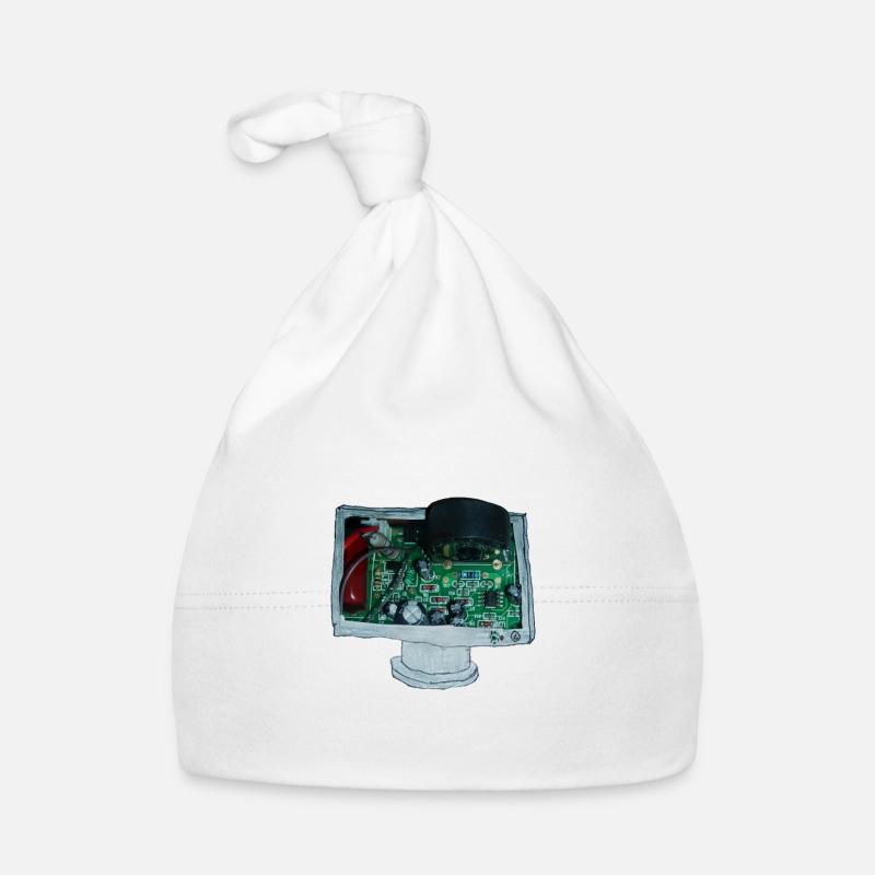 L'électronique sort de la télévision - Bonnet bio Bébé - blanc