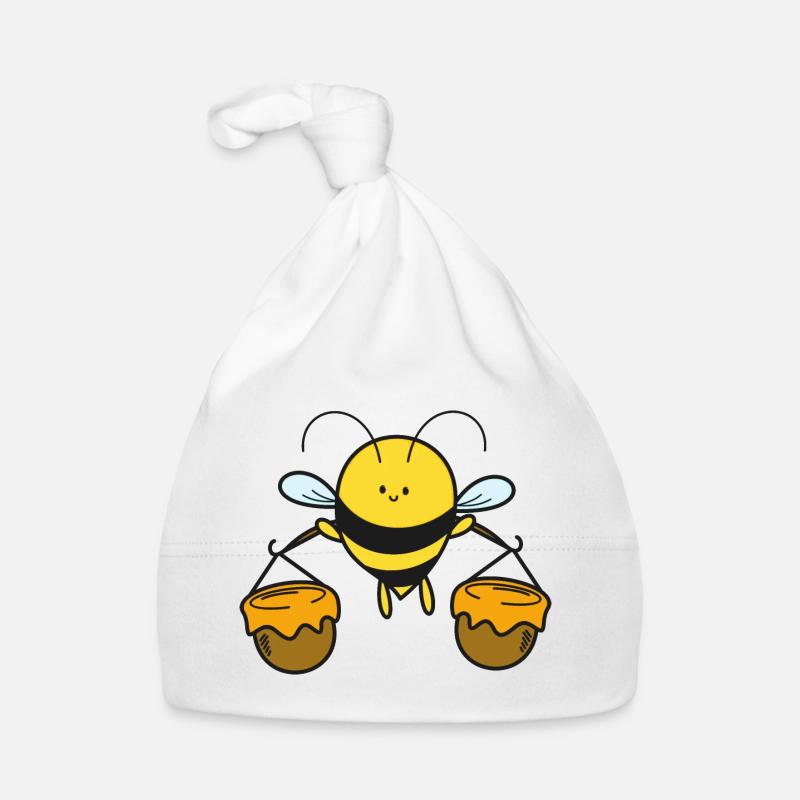 Bee Bees - Organic Baby Cap - white