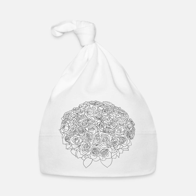 Illustration Fleurs Rose Bonnet bio Bébé