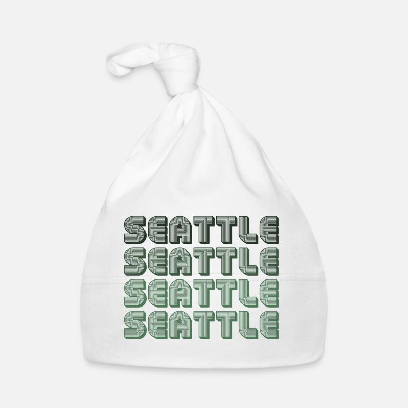 Seattle Blockgrid Pattern Organic Baby Cap
