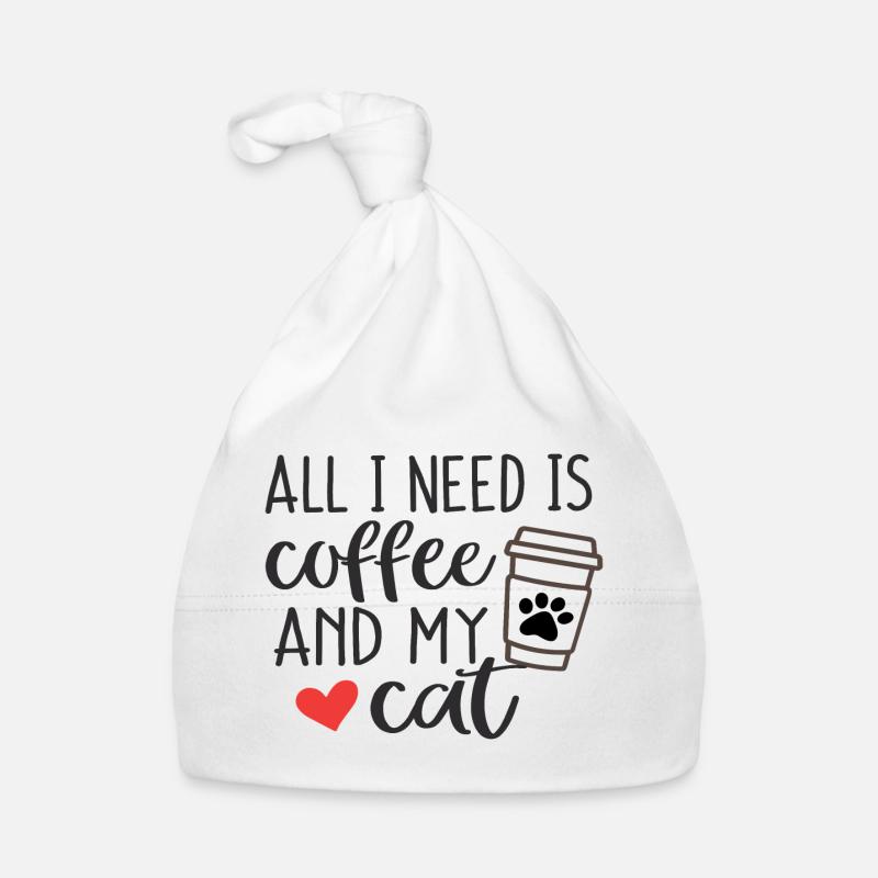 Tout ce dont j’ai besoin, c’est du café et mon chat Bonnet bio Bébé