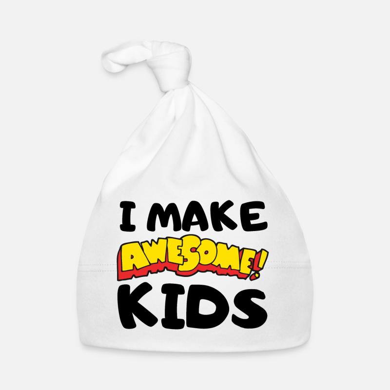 Comic Exclamations Awesome Lettering - Organic Baby Cap - white