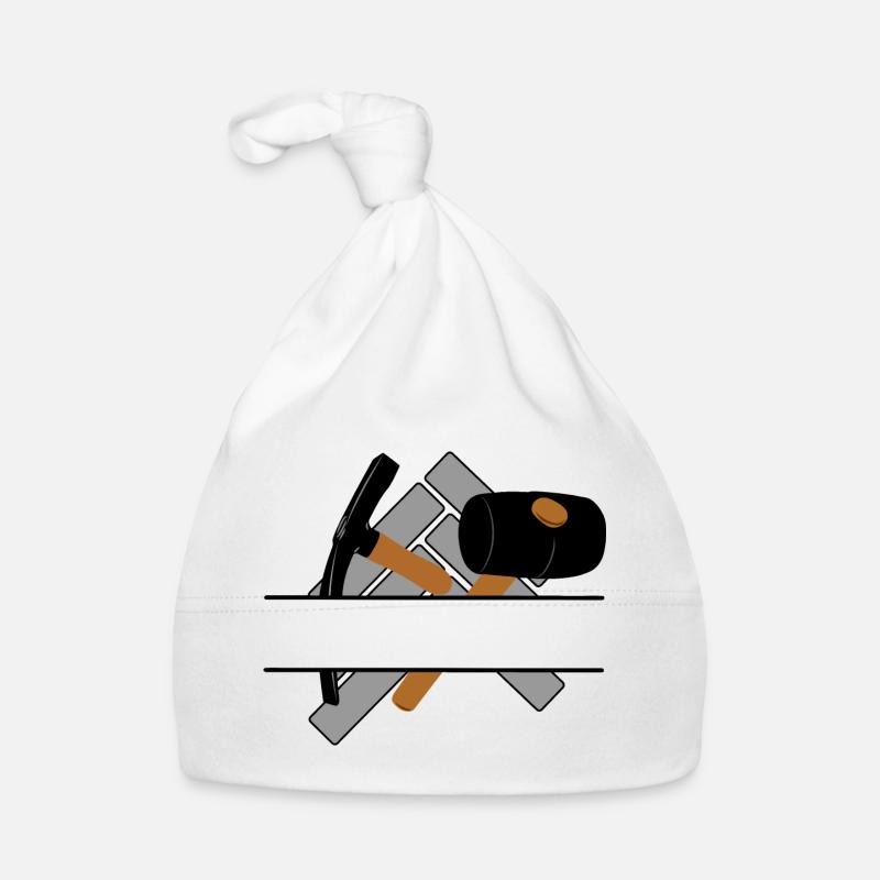 Pflastererlogo mit transparenter Stange dazwischen Baby Bio-Mütze