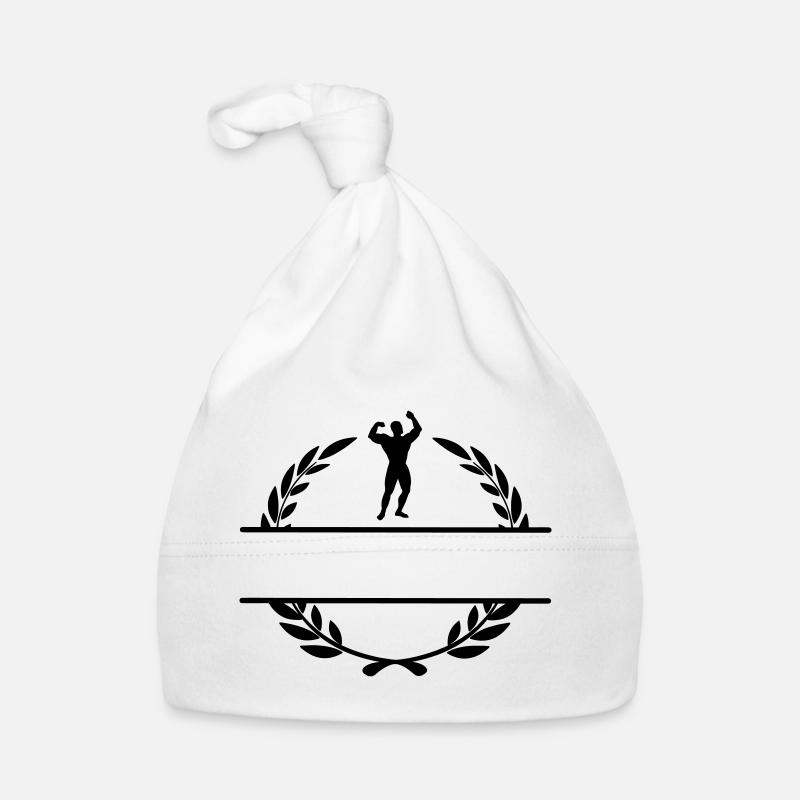 Bodybuilder in laurel wreath Organic Baby Cap