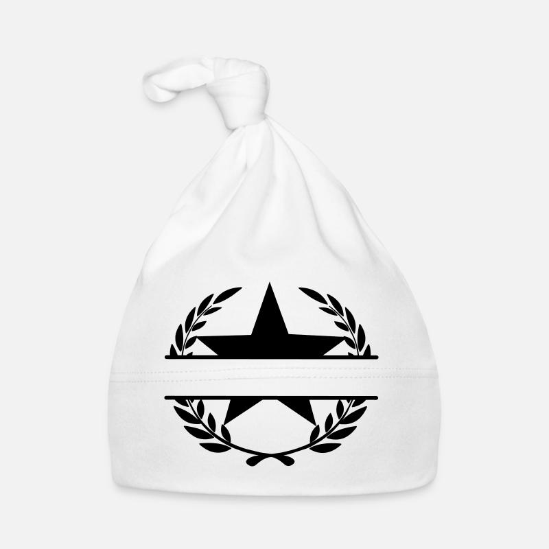 Lorbeerkranz Monogramm Stern Baby Bio-Mütze