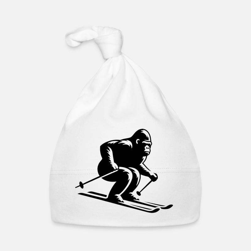 Affe Gorilla Schimpanse Ski Silhouette Design Baby Bio-Mütze