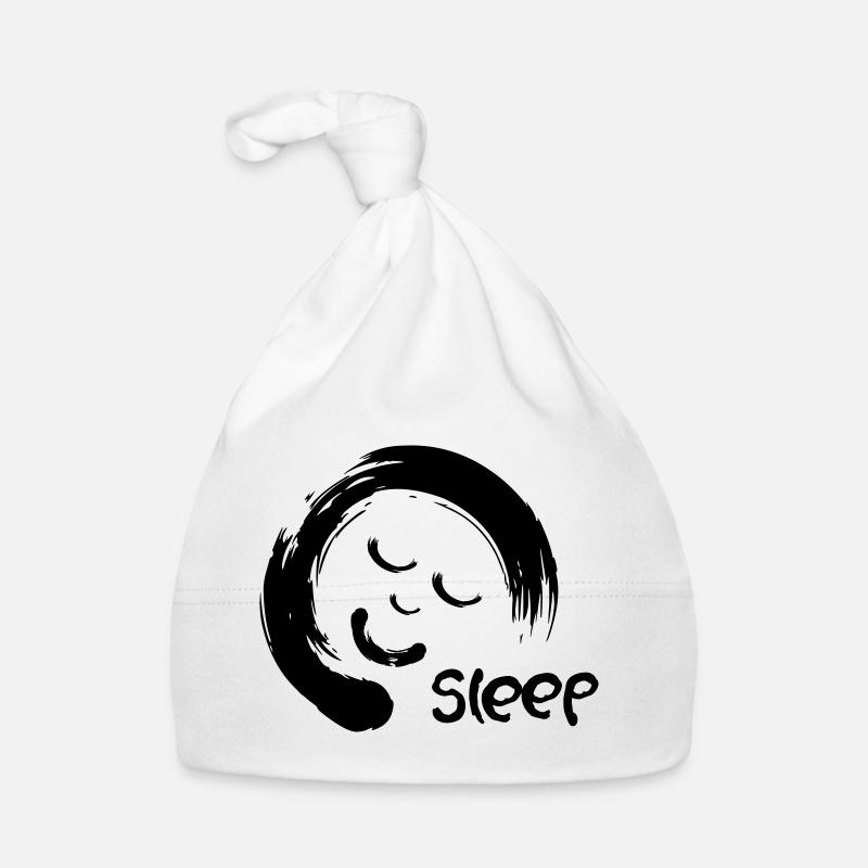 Sleeping face etc circle with sleeping face Organic Baby Cap