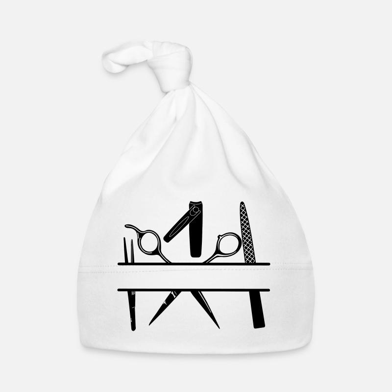 Bannière de texte des attributs de pédicure Bonnet bio Bébé