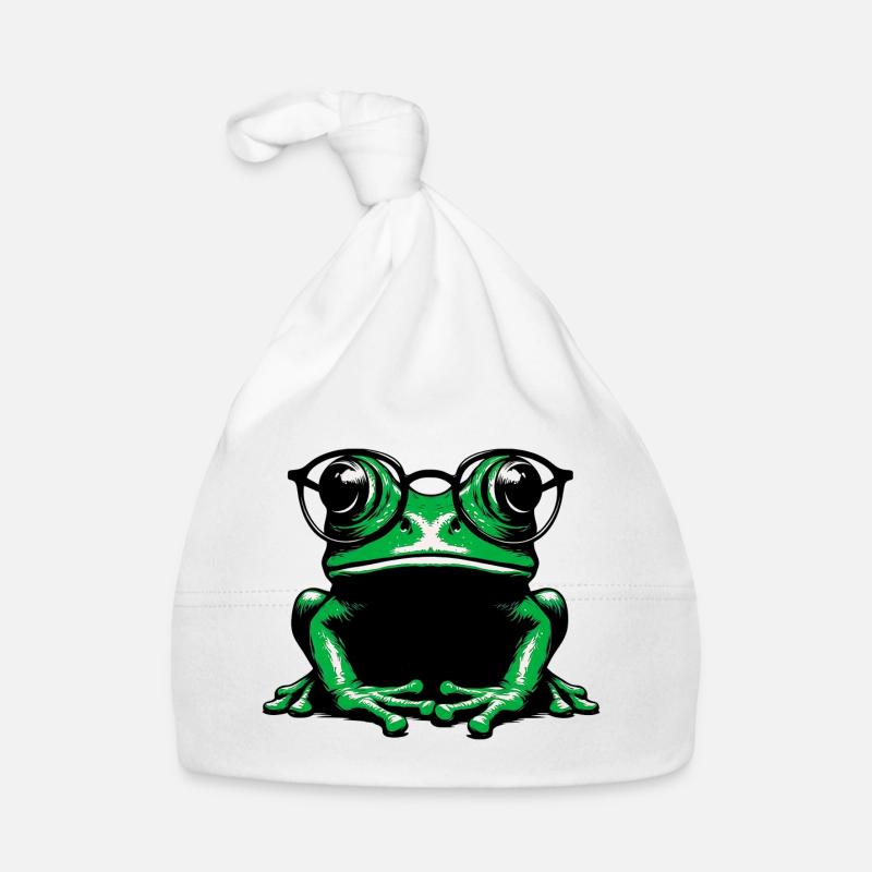Frosch mit Brille Baby Bio-Mütze
