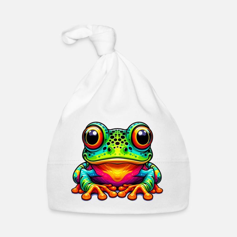 Grenouille - Bonnet bio Bébé - blanc