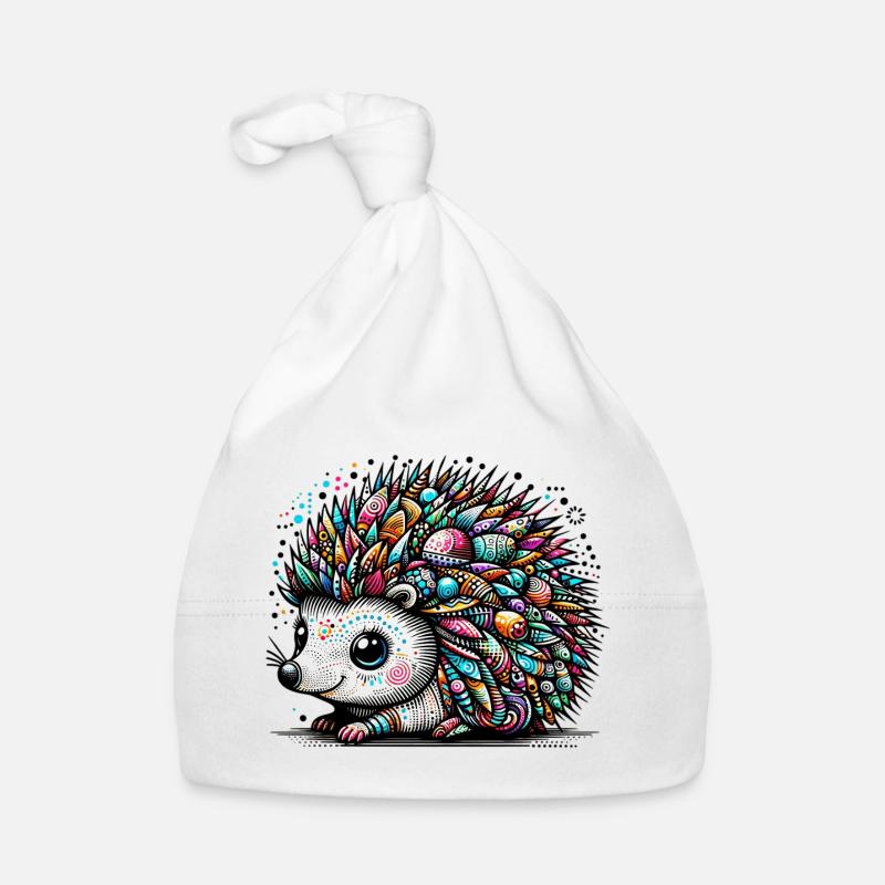 Igel - Baby Bio-Mütze - Weiß