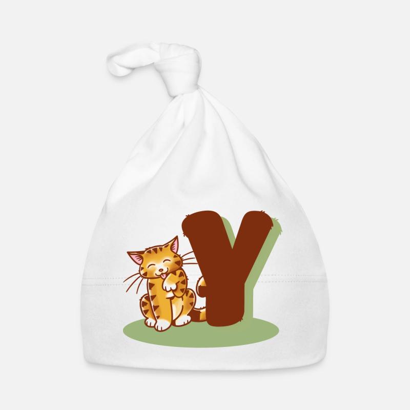 Cat Letter Y Organic Baby Cap