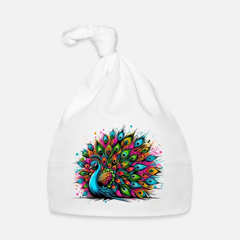 Peacock Organic Baby Cap