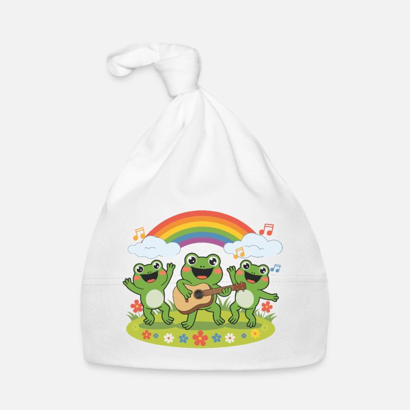 Froschband unter dem Regenbogen Baby Bio-Mütze