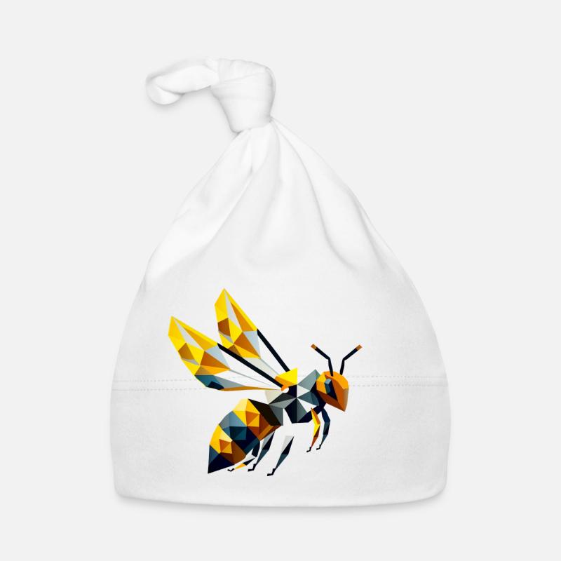 abeille géométrique, dans le style polygonal moderne Bonnet bio Bébé