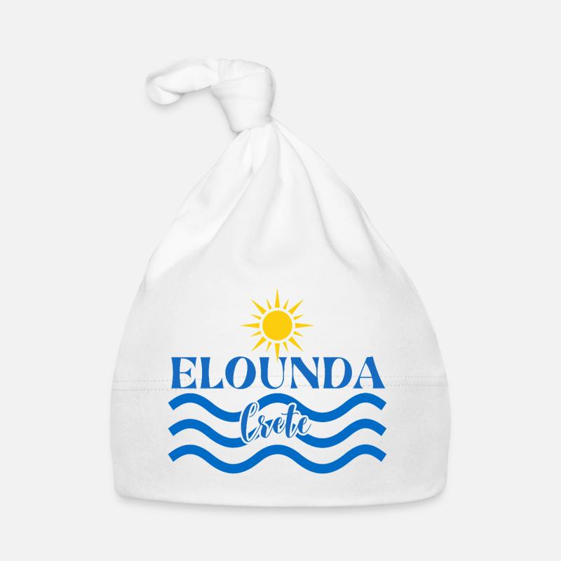 Elounda Crete Sun and Wave Design Organic Baby Cap