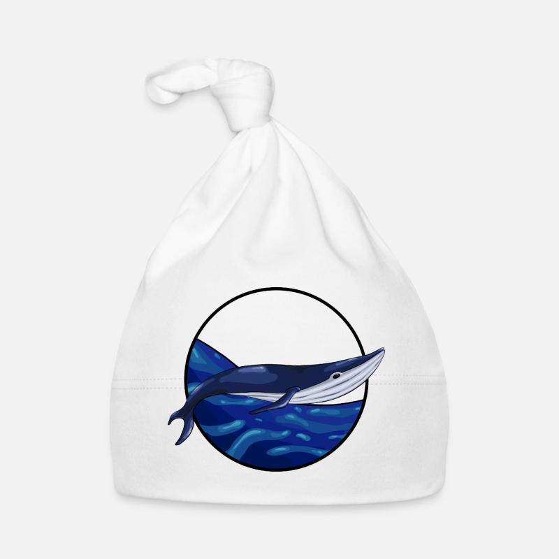 Baleine bleue en nage Bonnet bio Bébé
