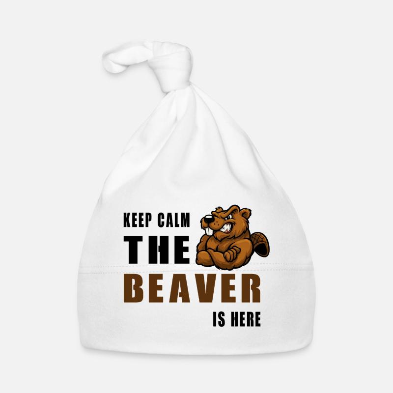 Stay calm, beaver is here Organic Baby Cap
