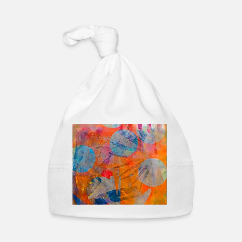Abstract colorful circles on vivid background Organic Baby Cap