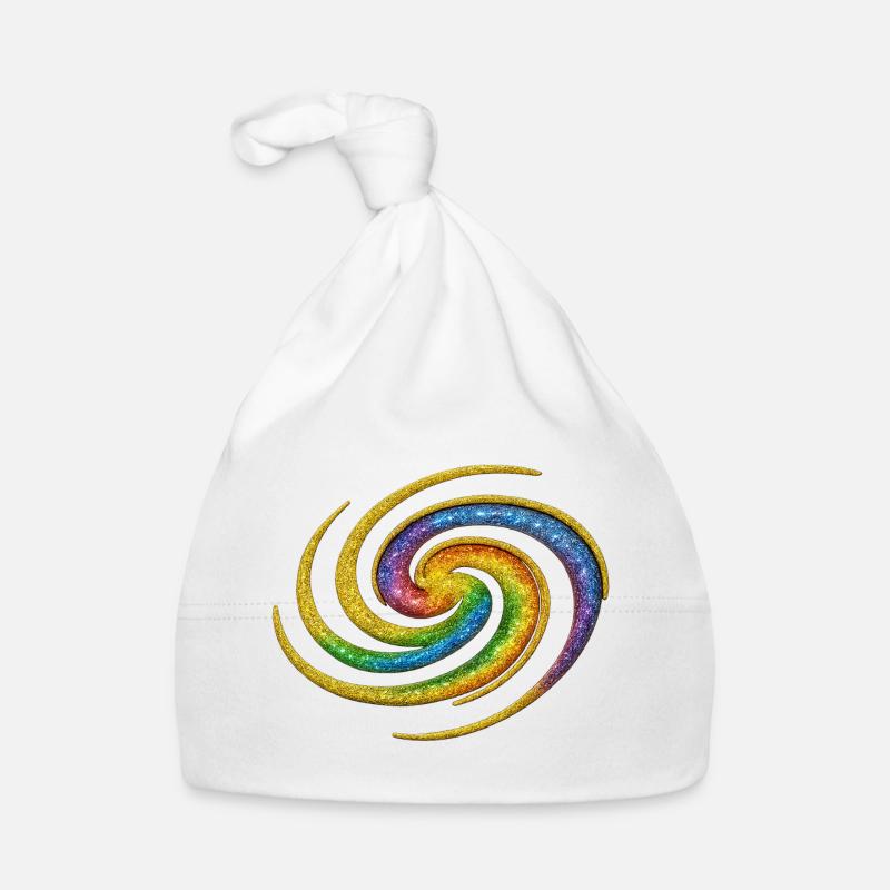 Galactic Rainbow Spiral Organic Baby Cap