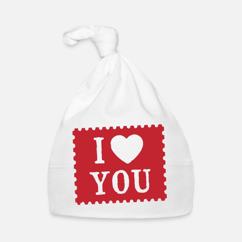 I Love You Stempeldesign Baby Bio-Mütze