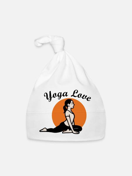 Yoga Love - Baby Bio-Mütze - Weiß - Vorne