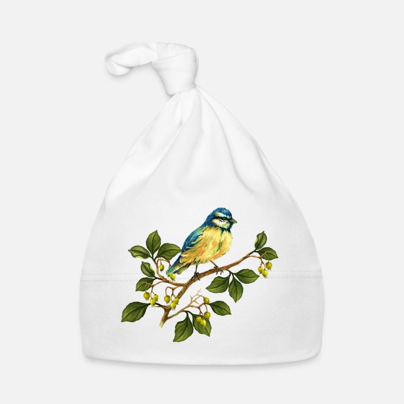 Bunter Vogel Baby Bio-Mütze