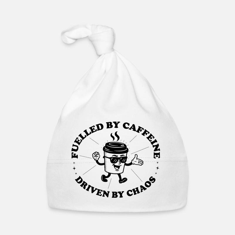 Fuelled by Caffeine Driven by Chaos Retro Kaffee Baby Bio-Mütze