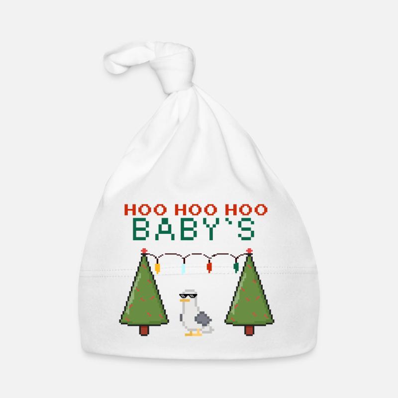 Oiseau de Noël pixel avec guirlandes lumineuses Bonnet bio Bébé