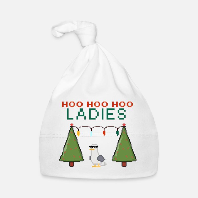 HooHooHoo Damen Pixel Weihnacht Baby Bio-Mütze